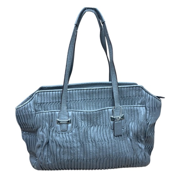 Coach Taylor Gathered Leather Alexis Carryall Tote F25252 Grey Shoulder Handbag - Picture 1 of 12